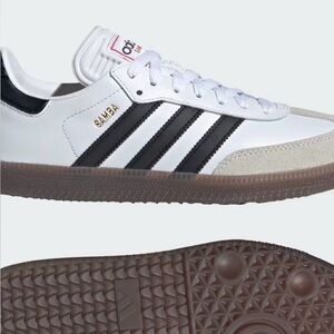 Adidas Samba White and Black Trainers